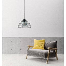 Luminosa Lighting Luminosa Idago Wire Frame Pendant Ceiling Light Black 1X E27 - thumbnail 3