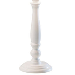 Britalia Brreg422 Matt White Wooden Vintage Rustic Candlestick Table Lamp With Cotton Fabric Tapered Shade 44Cm - thumbnail 2