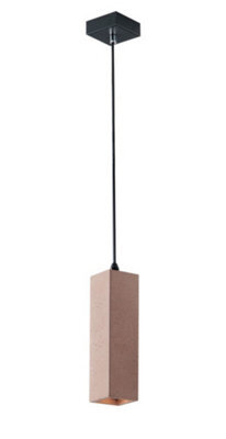 Luminosa Lighting Luminosa Kruk Slim Square Ceiling Pendant, Brick, Gu10
