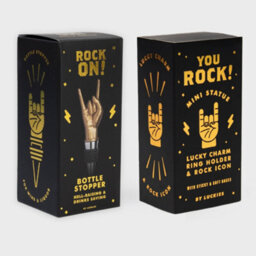 Suck Uk Rock On Bottle Stopper & You Rock Desk Accessory Set - Gold - thumbnail 1