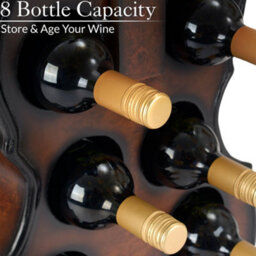 Christow Cello Wooden Wine Rack 8 Bottle Hold - thumbnail 4
