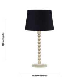 First Choice Lighting Bobbin - Ivory Lamp With Black Cotton Shade - thumbnail 7