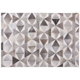 Beliani Rug Alaka Grey 160 X 230 Cm Leather - thumbnail 4