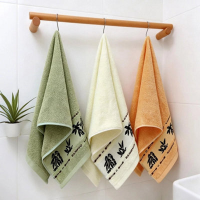 Mixed 3Pcs Bamboo Fiber Towel Set Ultra Soft Quick Dry Absorbent Face Towels - image 1
