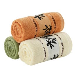 Mixed 3Pcs Bamboo Fiber Towel Set Ultra Soft Quick Dry Absorbent Face Towels - thumbnail 6