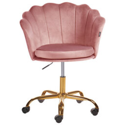 Beliani Desk Chair Monticello Velvet Pink - thumbnail 4