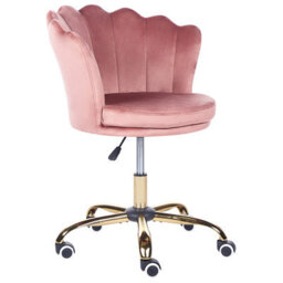 Beliani Desk Chair Monticello Velvet Pink - thumbnail 6