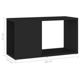 Berkfield Tv Cabinet Black 60X24X32Cm Engineered Wood - thumbnail 7