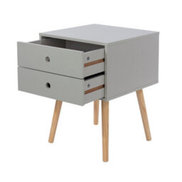 Core Products Set Of 2 - Scandia 2 Drawer Bedside Cabinets With Painted Finish, Tapered Legs, Modern Bedroom Furniture - thumbnail 4