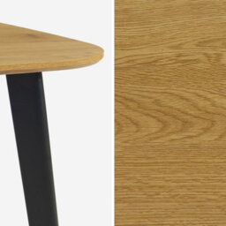 Sweeek - Square Dining Table Oak Wood Effect Black Metal Legs 4-Seater Azylis 90X90X76 Cm - thumbnail 2