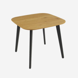 Sweeek - Square Dining Table Oak Wood Effect Black Metal Legs 4-Seater Azylis 90X90X76 Cm - thumbnail 1