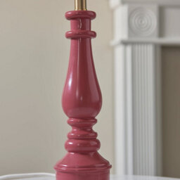 Loops Stylish Pink Clay Table Lamp Base With Brass Finish - B22 Led Compatible - thumbnail 4