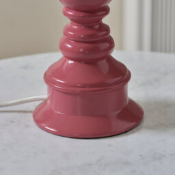 Loops Stylish Pink Clay Table Lamp Base With Brass Finish - B22 Led Compatible - thumbnail 5