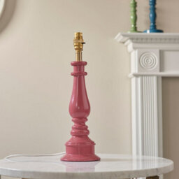 Loops Stylish Pink Clay Table Lamp Base With Brass Finish - B22 Led Compatible - thumbnail 2