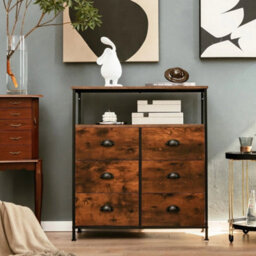 6 Drawers Dresser Organiser 2-Tier Fabric Storage Organizer Chest Of Drawers - thumbnail 3