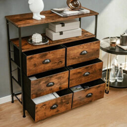 6 Drawers Dresser Organiser 2-Tier Fabric Storage Organizer Chest Of Drawers - thumbnail 6