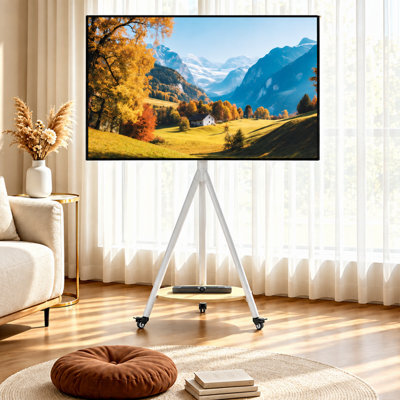 "Aesome Heavy Duty Tripod Movable Floor Tv Stand With Storage Shelf Height Adjustable For 40-75"" Tv Screen Studio" - image 1