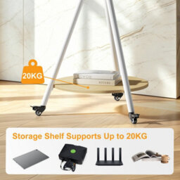 "Aesome Heavy Duty Tripod Movable Floor Tv Stand With Storage Shelf Height Adjustable For 40-75"" Tv Screen Studio" - thumbnail 7