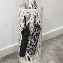 Round Metal Umbrella Stand In White M&w - thumbnail 3
