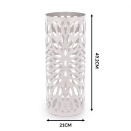 Round Metal Umbrella Stand In White M&w - thumbnail 4