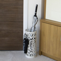 Round Metal Umbrella Stand In White M&w - thumbnail 1