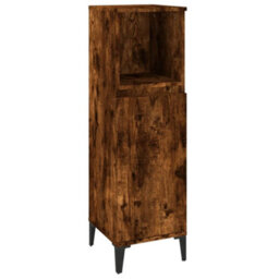 Berkfield 3 Piece Bathroom Cabinet Set Smoked Oak Engineered Wood - thumbnail 7