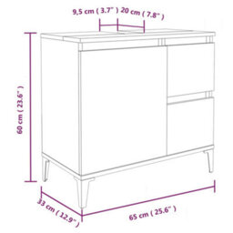 Berkfield 3 Piece Bathroom Cabinet Set Smoked Oak Engineered Wood - thumbnail 9