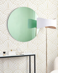 Beliani Wall Mirror Bouchon 80 Cm 80 Cm Green - thumbnail 2