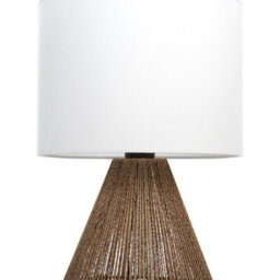 Beliani Natural Paper Rope Table Lamp With White Fabric Shade, Slim Metal Frame, 23Cm Diameter X 52Cm Height - thumbnail 3