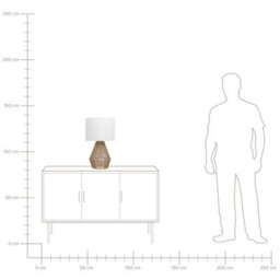 Beliani Natural Paper Rope Table Lamp With White Fabric Shade, Slim Metal Frame, 23Cm Diameter X 52Cm Height - thumbnail 8