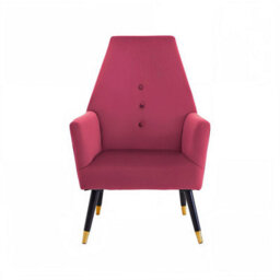 Fwstyle Loretta Wine Velvet Upholstered Padded Accent Armchair - thumbnail 3