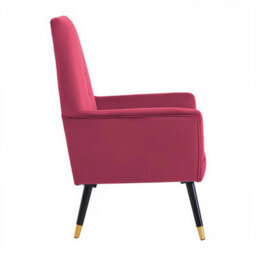 Fwstyle Loretta Wine Velvet Upholstered Padded Accent Armchair - thumbnail 5