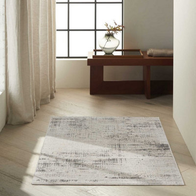 Ivory Beige Modern Easy To Clean Abstract Rug For Bedroom Dining Room And Living Room-69Cm X 221Cm (Runner) - image 1