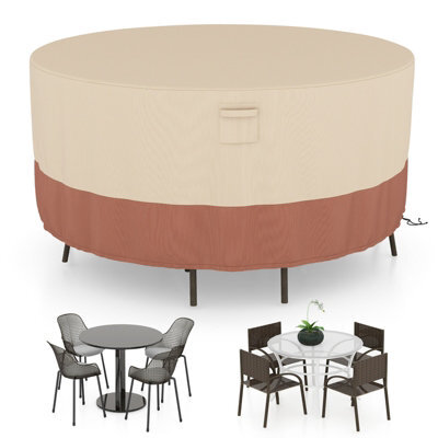 Costway 213 Cm Round Patio Furniture Cover Outdoor Dining Table Chair Set Cover - image 1