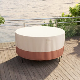 Costway 213 Cm Round Patio Furniture Cover Outdoor Dining Table Chair Set Cover - thumbnail 4