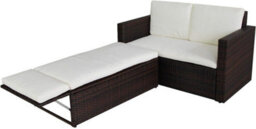 Evre Brown Lovebed 2 Seat Rattan Garden Furniture Patio Outdoor Sofa Set With Cover - Inc Weekend Delivery - thumbnail 4