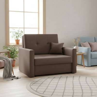 Viva Bis I Armchair With Sleeping Function Storage Container Wooden Frame 103X85X98Cm Brown - image 1