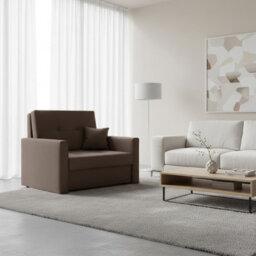 Viva Bis I Armchair With Sleeping Function Storage Container Wooden Frame 103X85X98Cm Brown - thumbnail 2