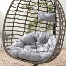 Darphe Grey Thick Hanging Basket Cushion With Secure Headrest Straps - thumbnail 2