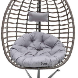Darphe Grey Thick Hanging Basket Cushion With Secure Headrest Straps - thumbnail 7