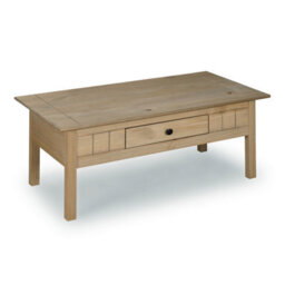 Mews Panama Coffee Table 1 Drawer Solid Pine Wood Waxed Oak Finish - thumbnail 5