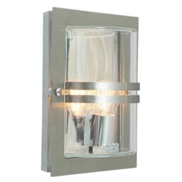 Elstead Basel 1 Light Outdoor Flush Wall Light Stainless Steel Ip54, E27 - thumbnail 1