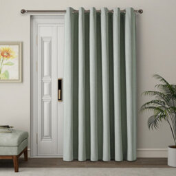 Ameha Sage Green Plain Curtain 100% Blackout Thermal Energy Efficient Thermal Insulated 66'x84' Door Curtain For Modern Uk Homes - thumbnail 2