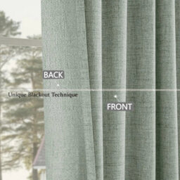 Ameha Sage Green Plain Curtain 100% Blackout Thermal Energy Efficient Thermal Insulated 66'x84' Door Curtain For Modern Uk Homes - thumbnail 4