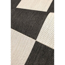 Melrose Eden County Chequered Indoor Outdoor Black 1mm Pile Height Area Rug - 160/230Cm - thumbnail 3