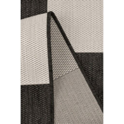 Melrose Eden County Chequered Indoor Outdoor Black 1mm Pile Height Area Rug - 160/230Cm - thumbnail 4
