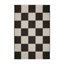 Melrose Eden County Chequered Indoor Outdoor Black 1mm Pile Height Area Rug - 160/230Cm - thumbnail 5