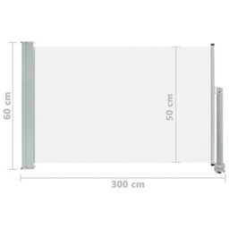 Walplus Patio Retractable Side Awning Garden Sun Shade Canopy Gazebo For Back Door, Porch, Patio 60X300 Cm Cream - thumbnail 8