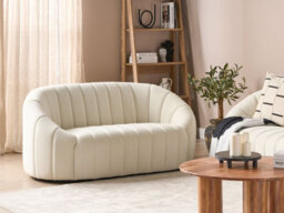 Beliani Sofa 2 Seater Malung Velvet Off-White - thumbnail 2