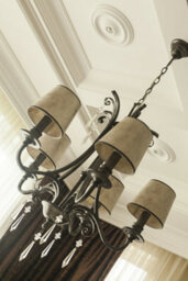 Elegant 5 Bulb Mottled Silver Chandelier Pendant Light With Led E14 60W Bulbs - thumbnail 3